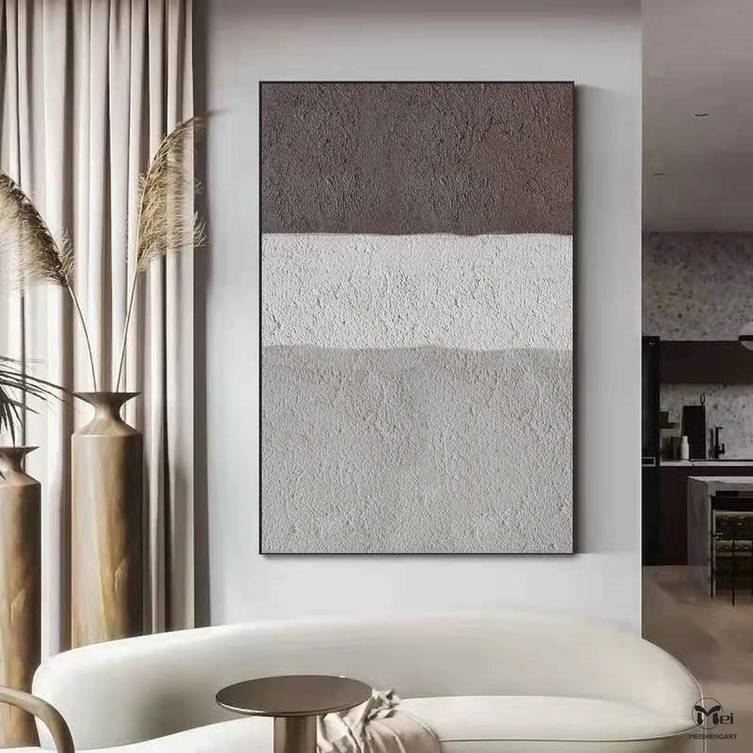 Hallway Brown Modern Abstract Canvas Artwork 53VW8 wall art